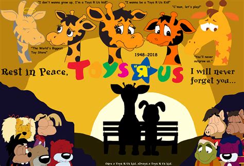 Because of Toys R Us closing down, I decided to draw Friday and Monday (My Lucky Fred OC) both disguised as Geoffrey the Giraffe (the mascot of Toys R Us) to honor it. We will miss you, Toys R Us! Toys R Us: Charles Lazarus